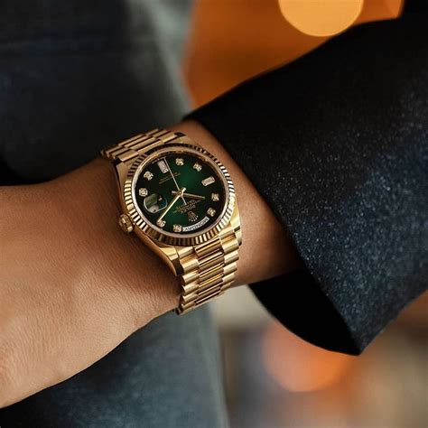 rolex green ombre|rolex 36mm yellow gold.